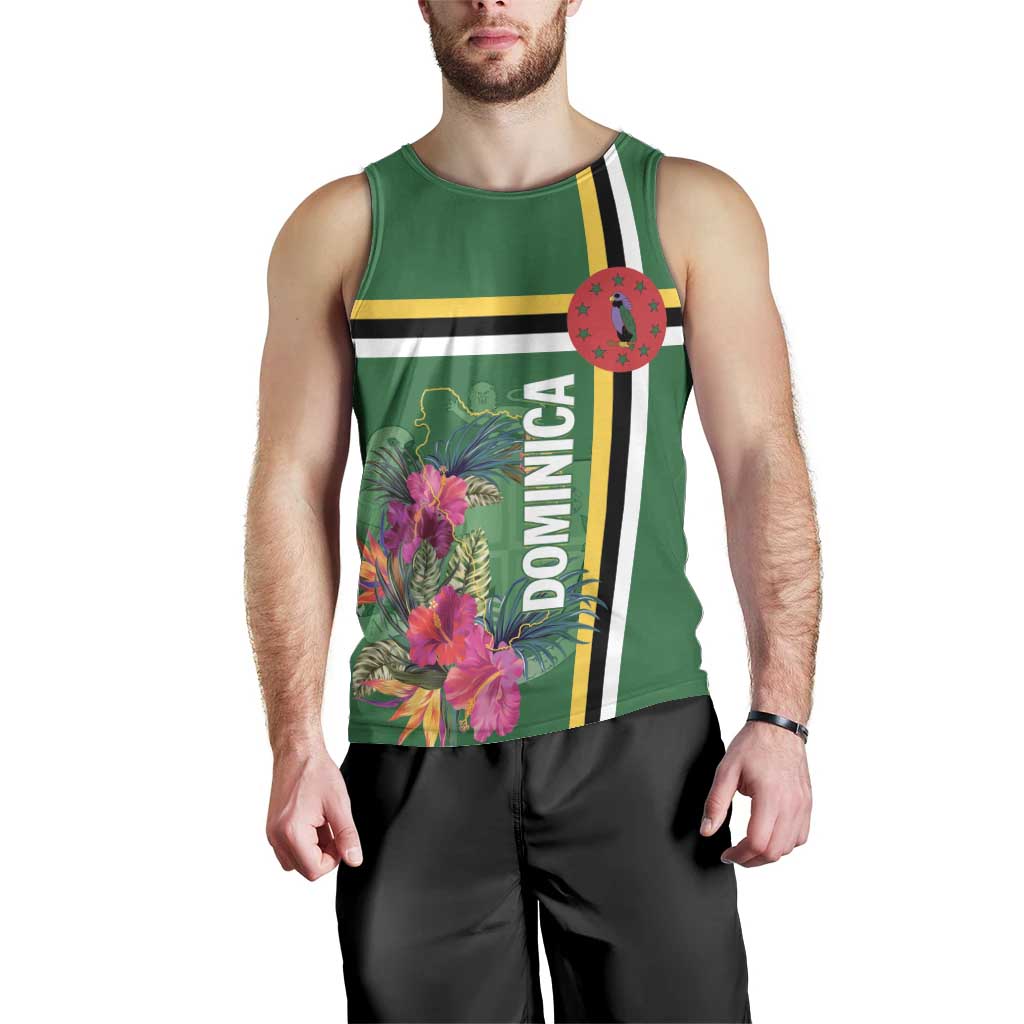 Personalized Dominica Men Tank Top Waitukubuli Tropical Flower - Wonder Print Shop