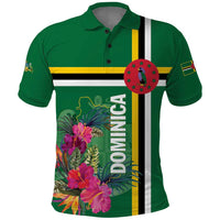 Personalized Dominica Polo Shirt Waitukubuli Tropical Flower - Wonder Print Shop