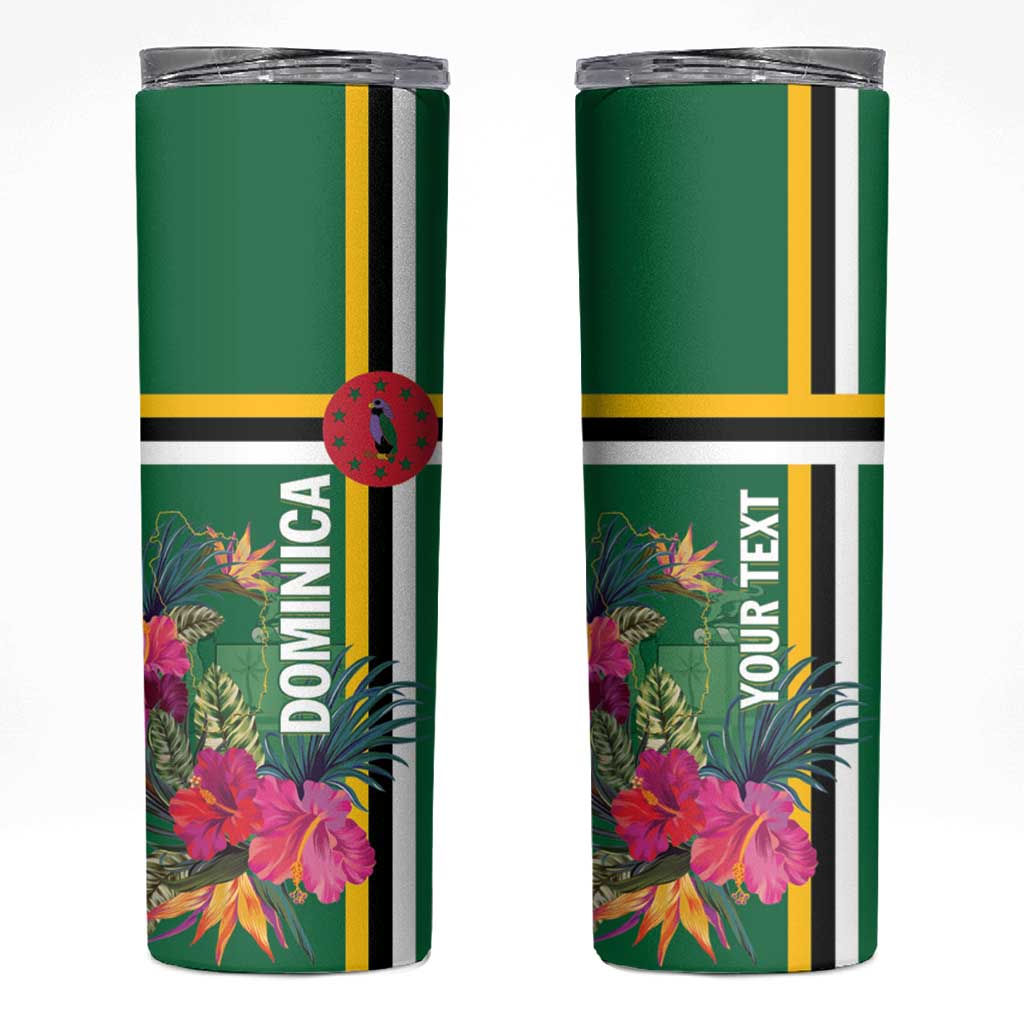 Personalized Dominica Skinny Tumbler Waitukubuli Tropical Flower - Wonder Print Shop