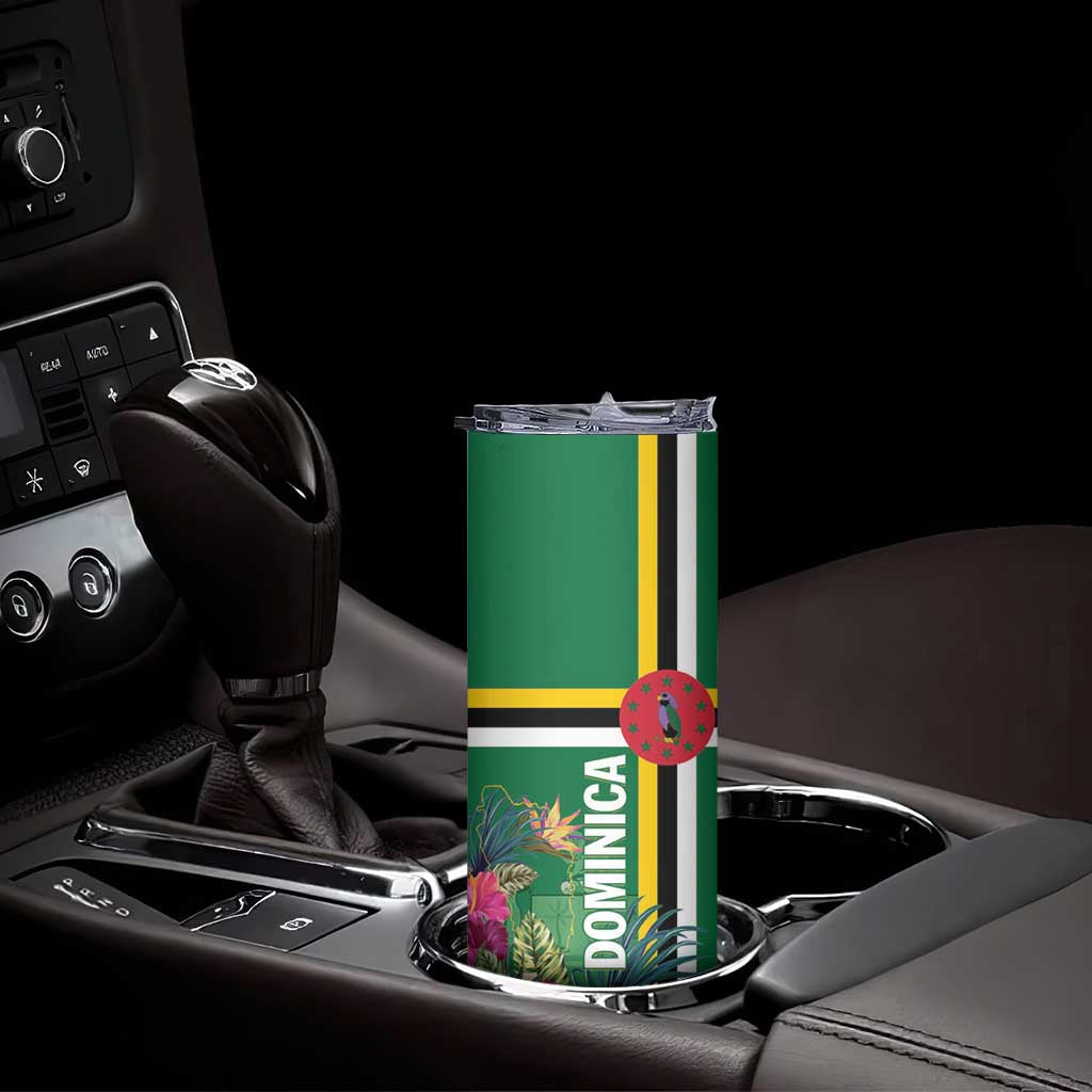 Personalized Dominica Skinny Tumbler Waitukubuli Tropical Flower - Wonder Print Shop