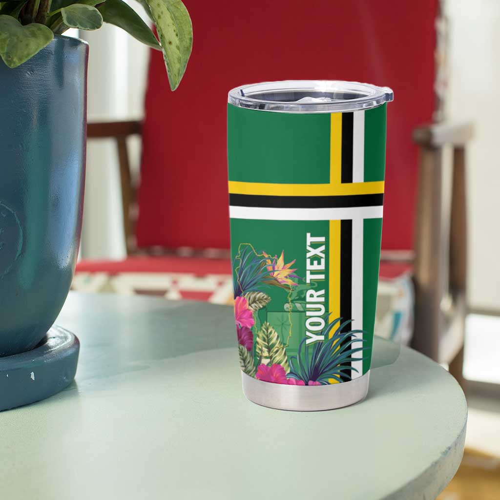 Personalized Dominica Tumbler Cup Waitukubuli Tropical Flower - Wonder Print Shop