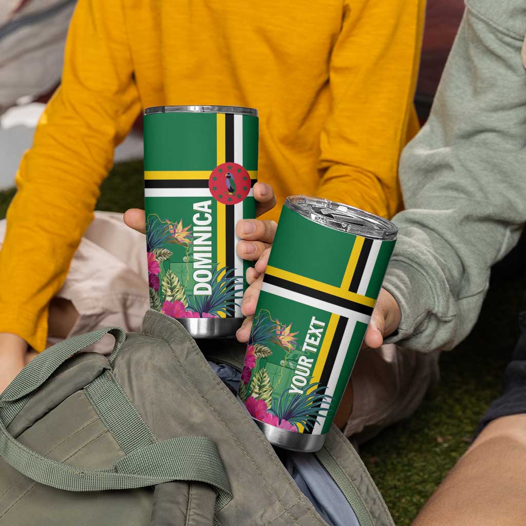 Personalized Dominica Tumbler Cup Waitukubuli Tropical Flower - Wonder Print Shop