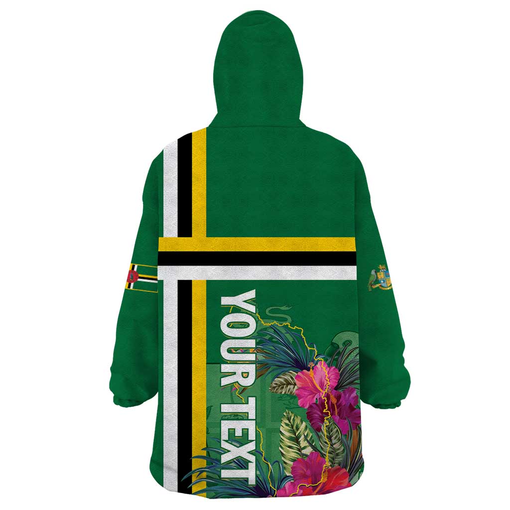Personalized Dominica Wearable Blanket Hoodie Waitukubuli Tropical Flower - Wonder Print Shop