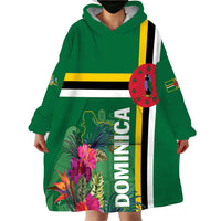 Personalized Dominica Wearable Blanket Hoodie Waitukubuli Tropical Flower - Wonder Print Shop