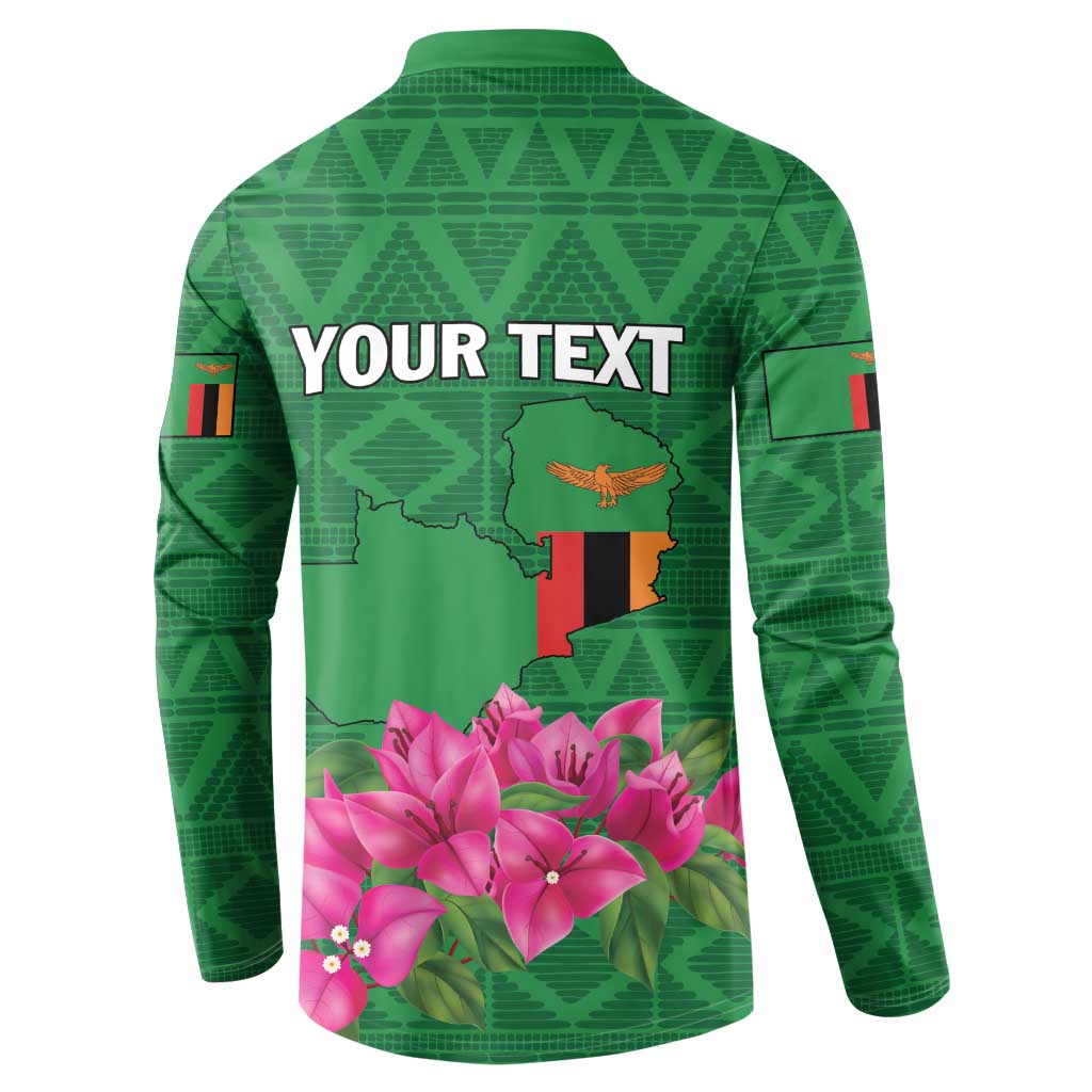 Personalized Zambia Button Sweatshirt Icitungu ca Zambia Bougainvillea - Wonder Print Shop