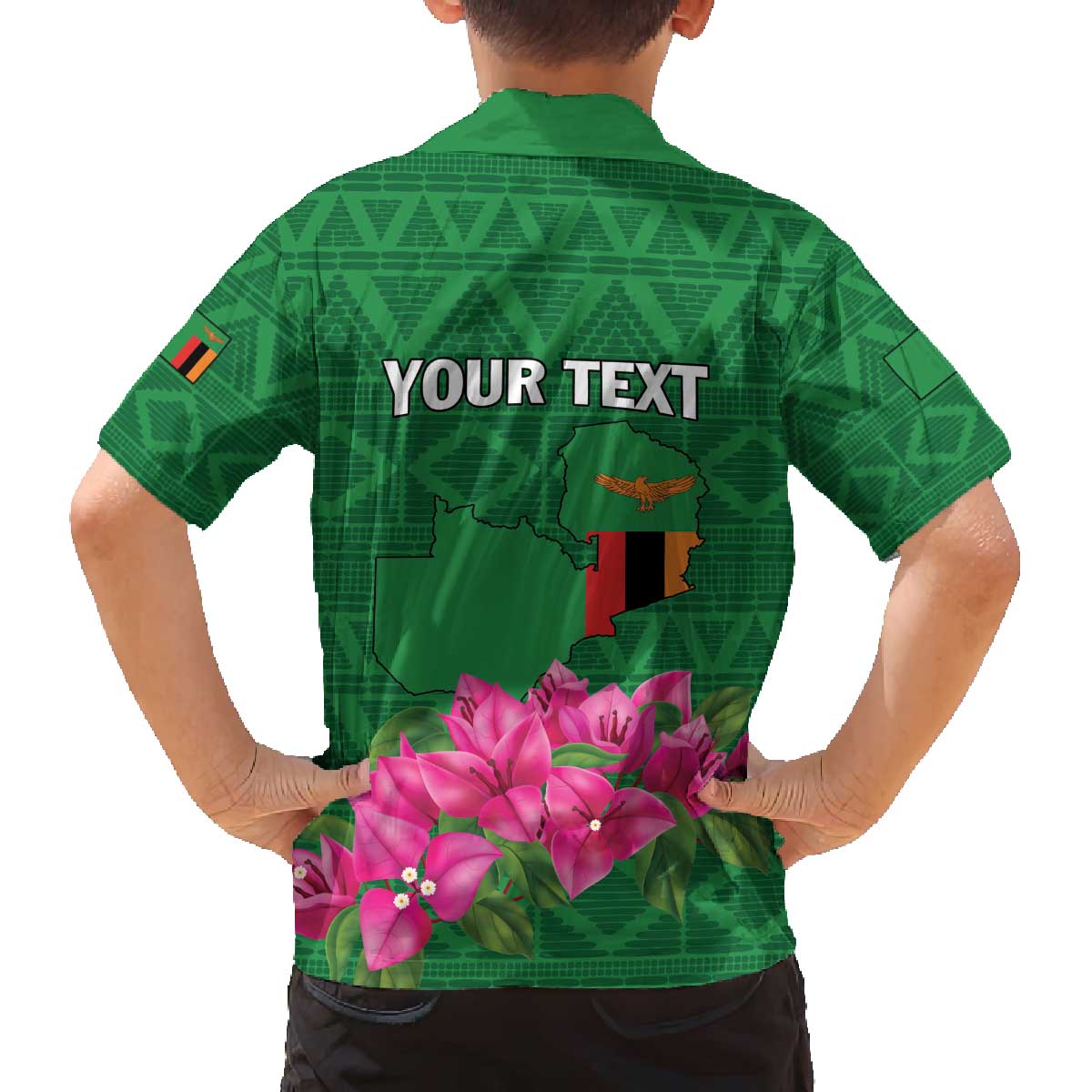 Personalized Zambia Family Matching Puletasi and Hawaiian Shirt Icitungu ca Zambia Bougainvillea - Wonder Print Shop