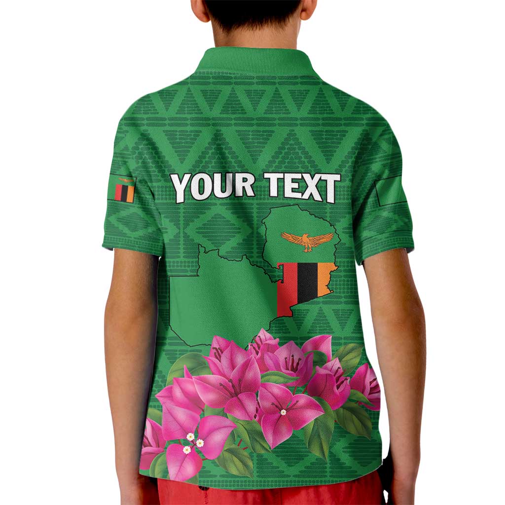 Personalized Zambia Kid Polo Shirt Icitungu ca Zambia Bougainvillea - Wonder Print Shop