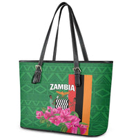 Zambia Leather Tote Bag Icitungu ca Zambia Bougainvillea - Wonder Print Shop