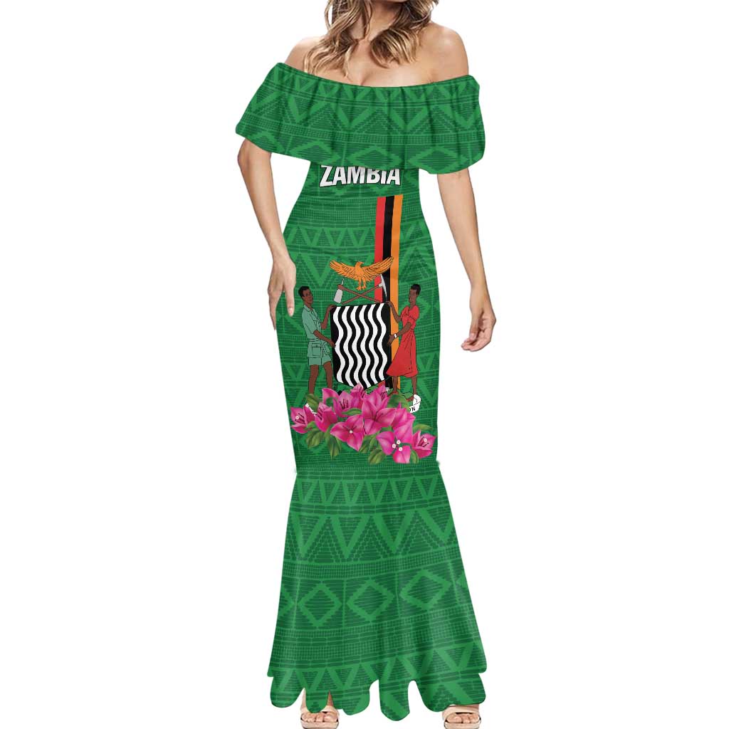 Personalized Zambia Mermaid Dress Icitungu ca Zambia Bougainvillea - Wonder Print Shop