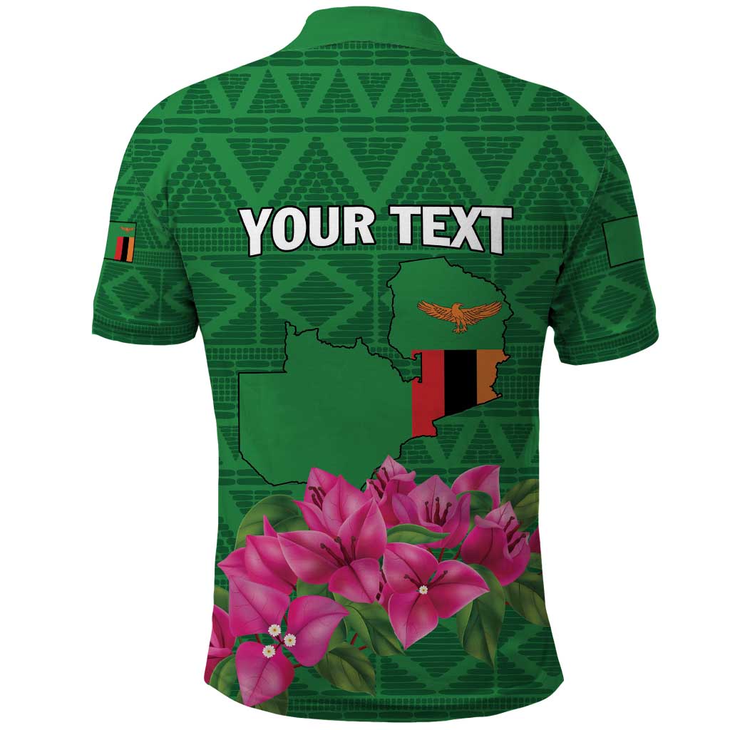 Personalized Zambia Polo Shirt Icitungu ca Zambia Bougainvillea - Wonder Print Shop