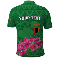 Personalized Zambia Polo Shirt Icitungu ca Zambia Bougainvillea - Wonder Print Shop