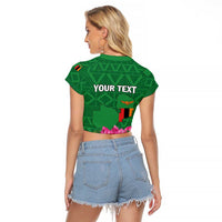 Personalized Zambia Raglan Cropped T Shirt Icitungu ca Zambia Bougainvillea - Wonder Print Shop