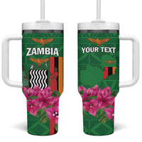 Personalized Zambia Tumbler With Handle Icitungu ca Zambia Bougainvillea - Wonder Print Shop