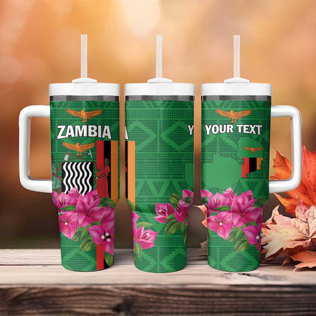 Personalized Zambia Tumbler With Handle Icitungu ca Zambia Bougainvillea - Wonder Print Shop
