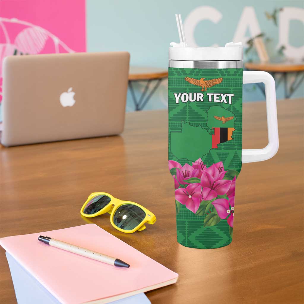 Personalized Zambia Tumbler With Handle Icitungu ca Zambia Bougainvillea - Wonder Print Shop