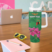 Personalized Zambia Tumbler With Handle Icitungu ca Zambia Bougainvillea - Wonder Print Shop