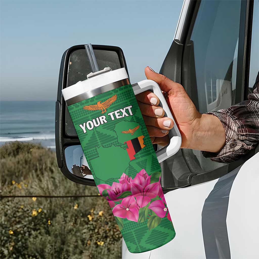 Personalized Zambia Tumbler With Handle Icitungu ca Zambia Bougainvillea - Wonder Print Shop