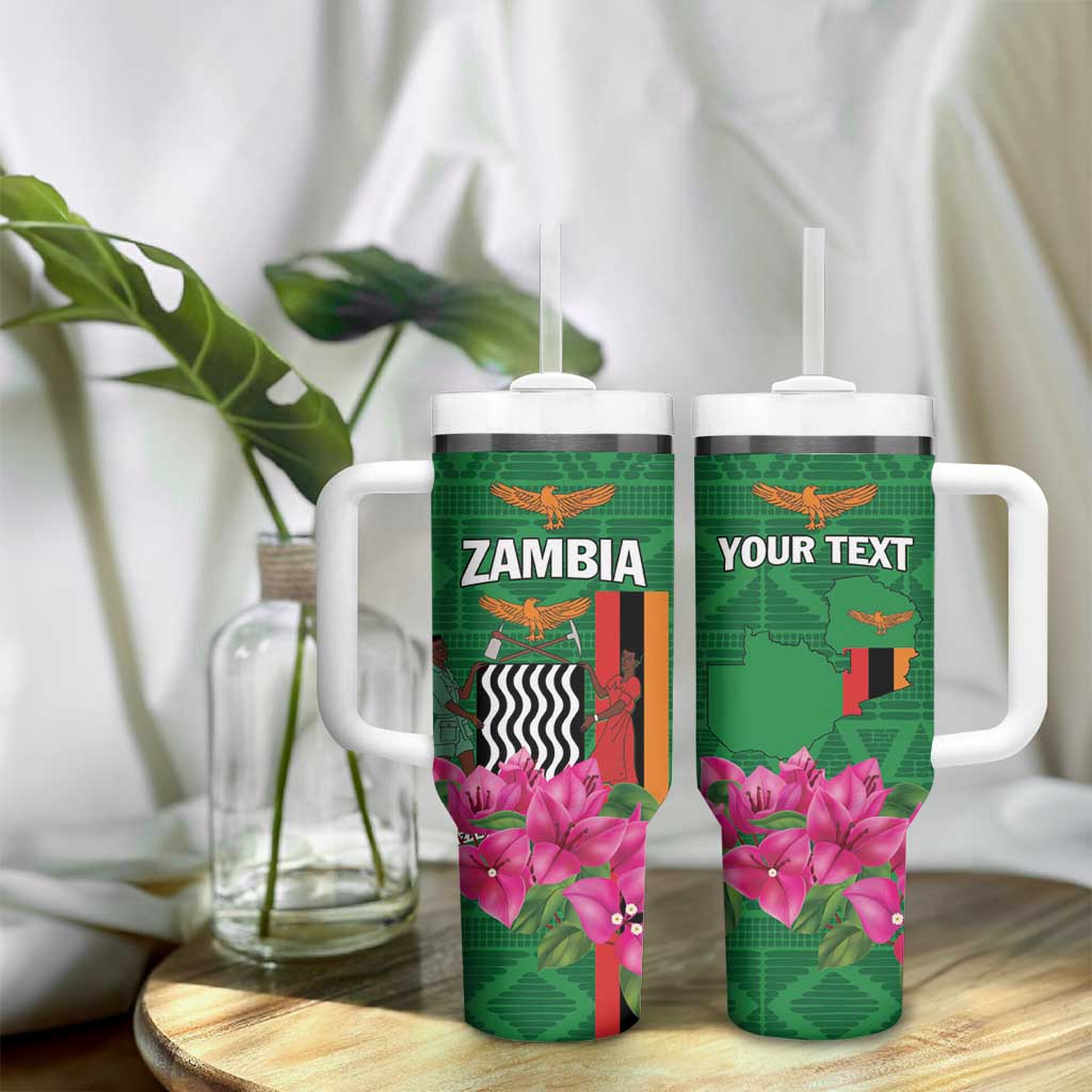 Personalized Zambia Tumbler With Handle Icitungu ca Zambia Bougainvillea - Wonder Print Shop