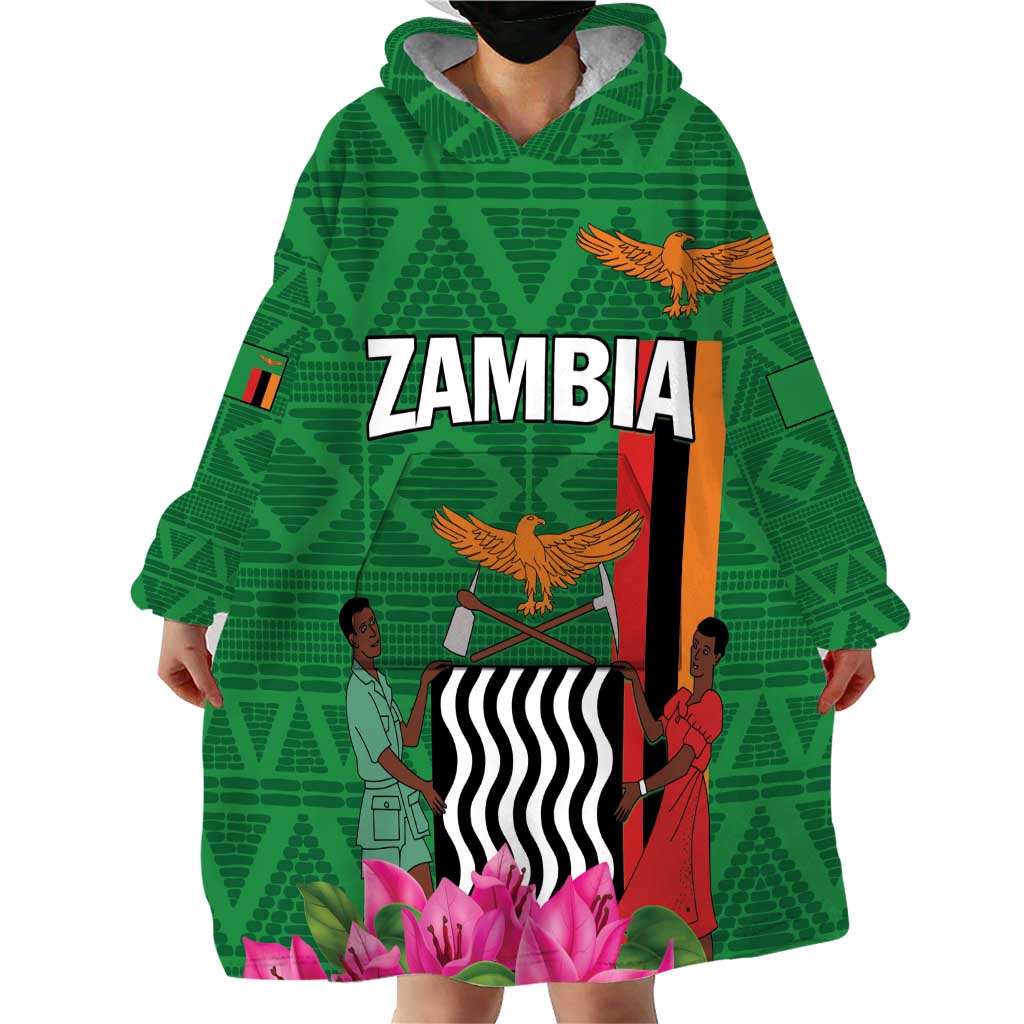 Personalized Zambia Wearable Blanket Hoodie Icitungu ca Zambia Bougainvillea - Wonder Print Shop