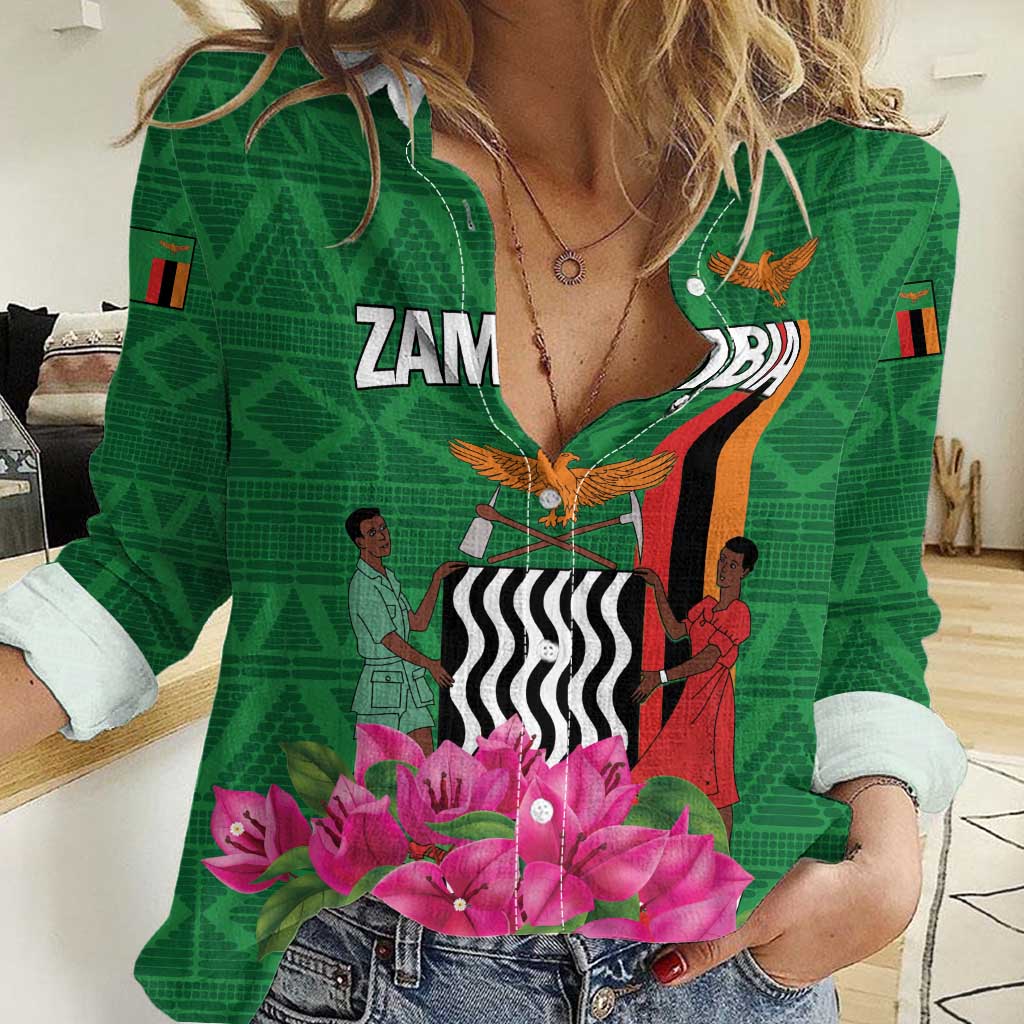 Personalized Zambia Women Casual Shirt Icitungu ca Zambia Bougainvillea - Wonder Print Shop