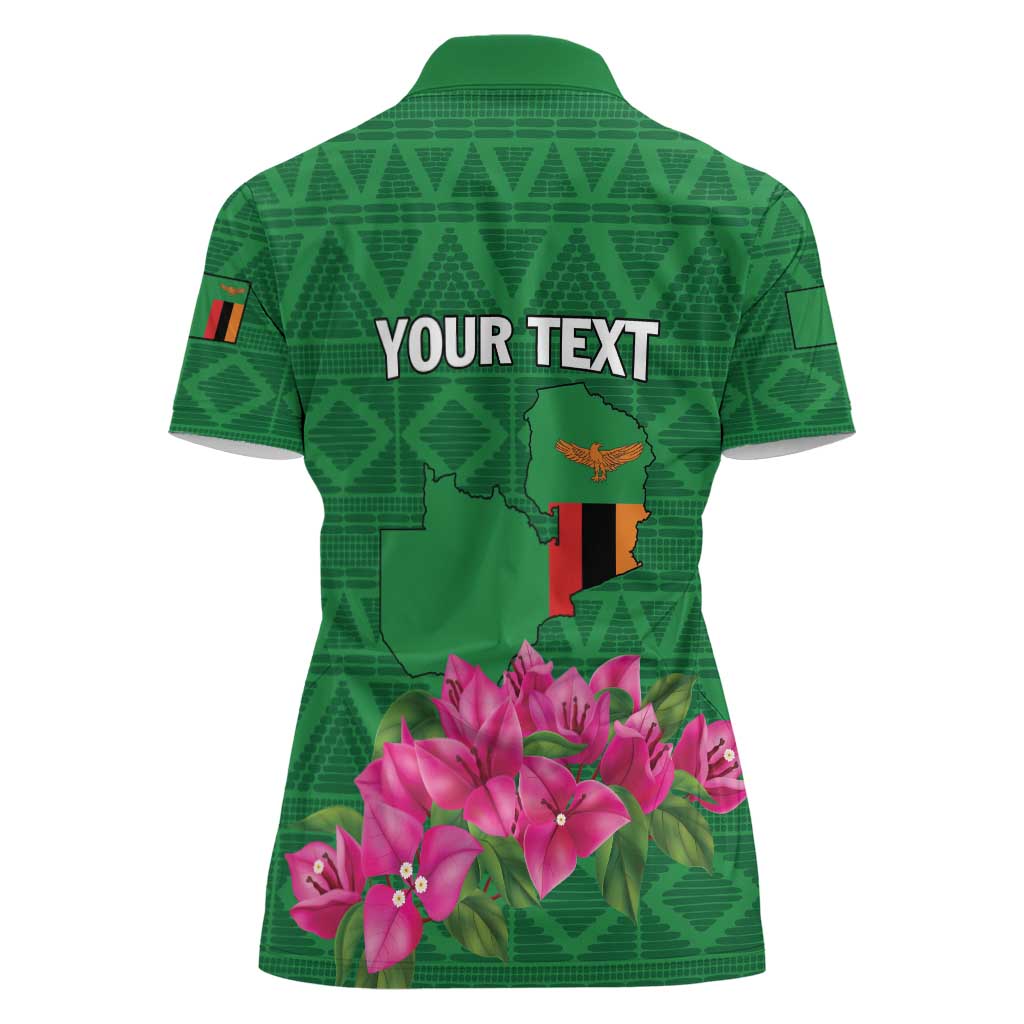 Personalized Zambia Women Polo Shirt Icitungu ca Zambia Bougainvillea - Wonder Print Shop