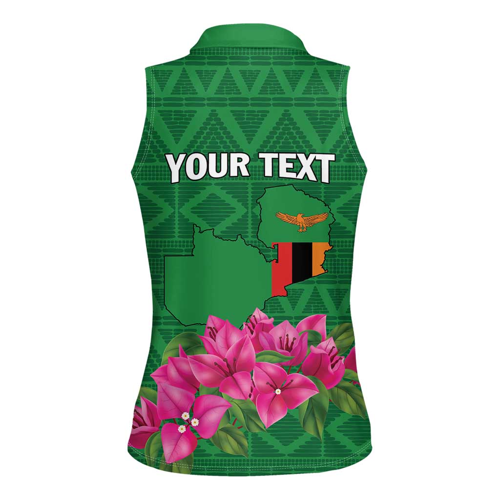 Personalized Zambia Women Sleeveless Polo Shirt Icitungu ca Zambia Bougainvillea - Wonder Print Shop
