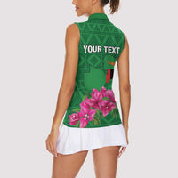 Personalized Zambia Women Sleeveless Polo Shirt Icitungu ca Zambia Bougainvillea - Wonder Print Shop