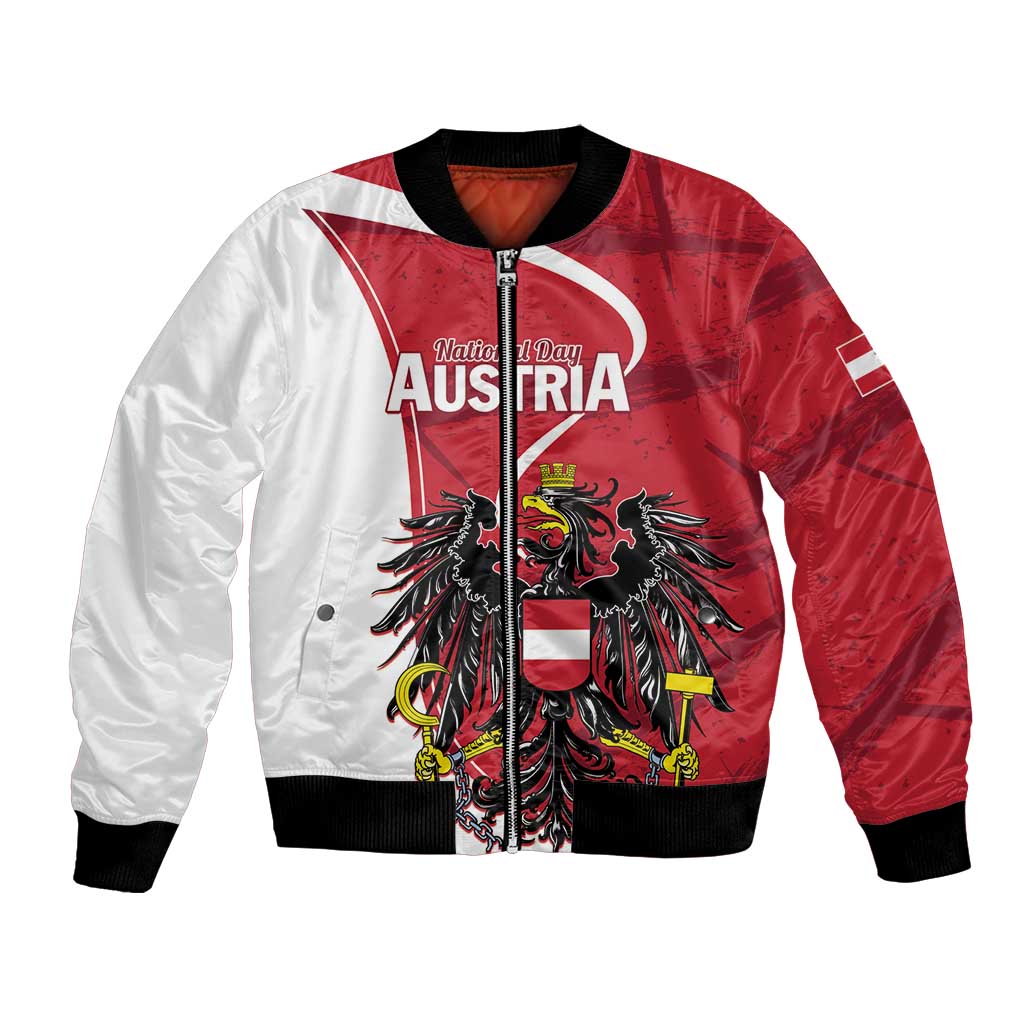 Personalized Austria National Day Bomber Jacket Republik Osterreich Black Eagle - Wonder Print Shop