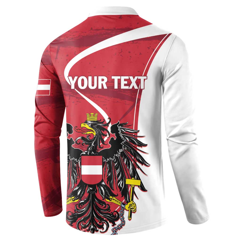 Personalized Austria National Day Button Sweatshirt Republik Osterreich Black Eagle - Wonder Print Shop