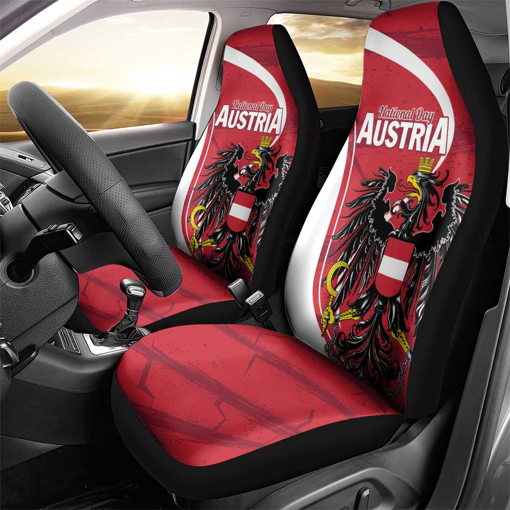 Austria National Day Car Seat Cover Republik Osterreich Black Eagle - Wonder Print Shop