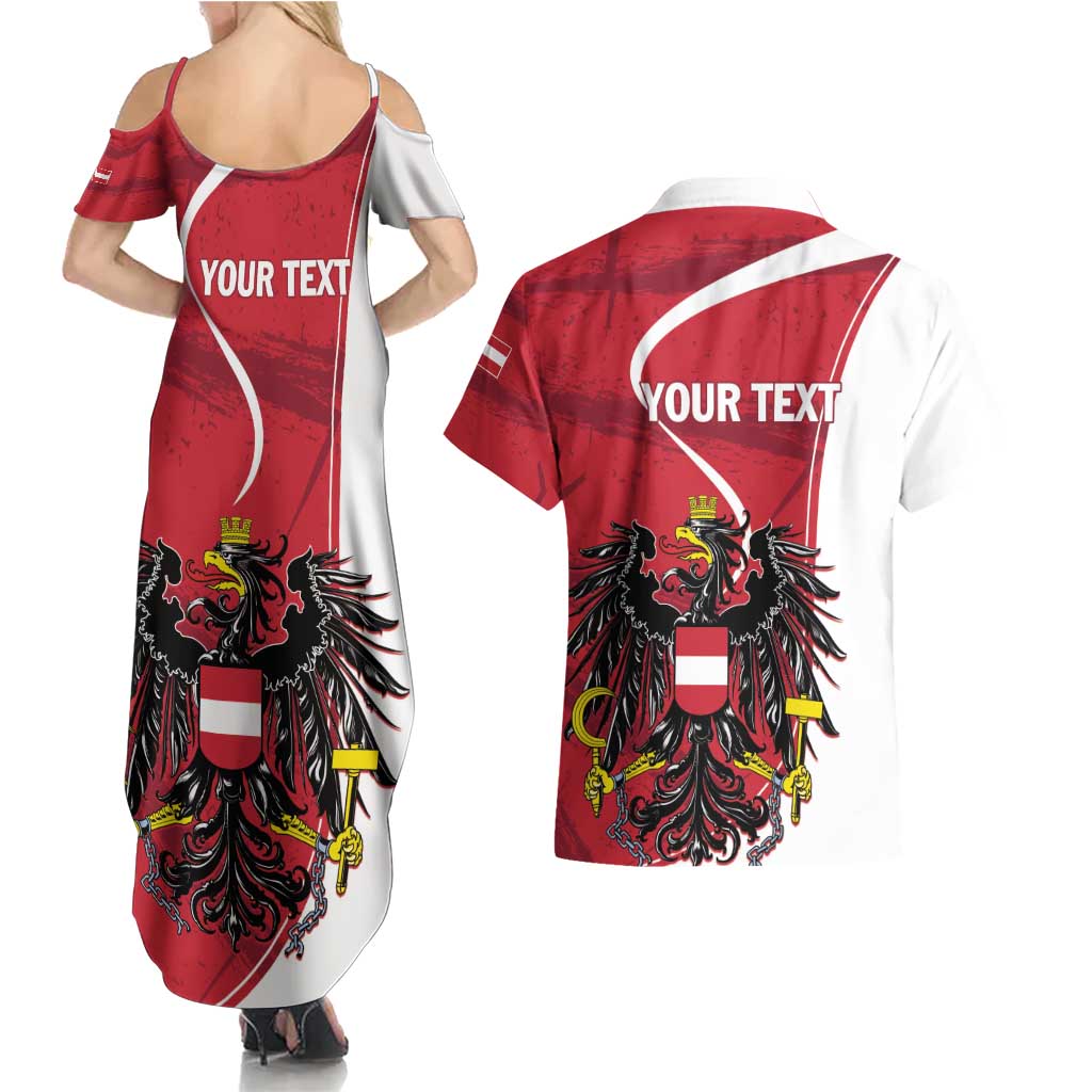 Personalized Austria National Day Couples Matching Summer Maxi Dress and Hawaiian Shirt Republik Osterreich Black Eagle - Wonder Print Shop