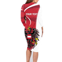 Personalized Austria National Day Family Matching Long Sleeve Bodycon Dress and Hawaiian Shirt Republik Osterreich Black Eagle - Wonder Print Shop