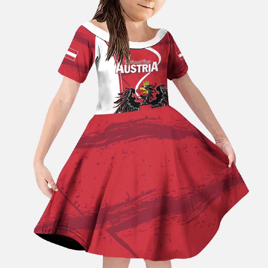 Personalized Austria National Day Family Matching Off Shoulder Maxi Dress and Hawaiian Shirt Republik Osterreich Black Eagle - Wonder Print Shop