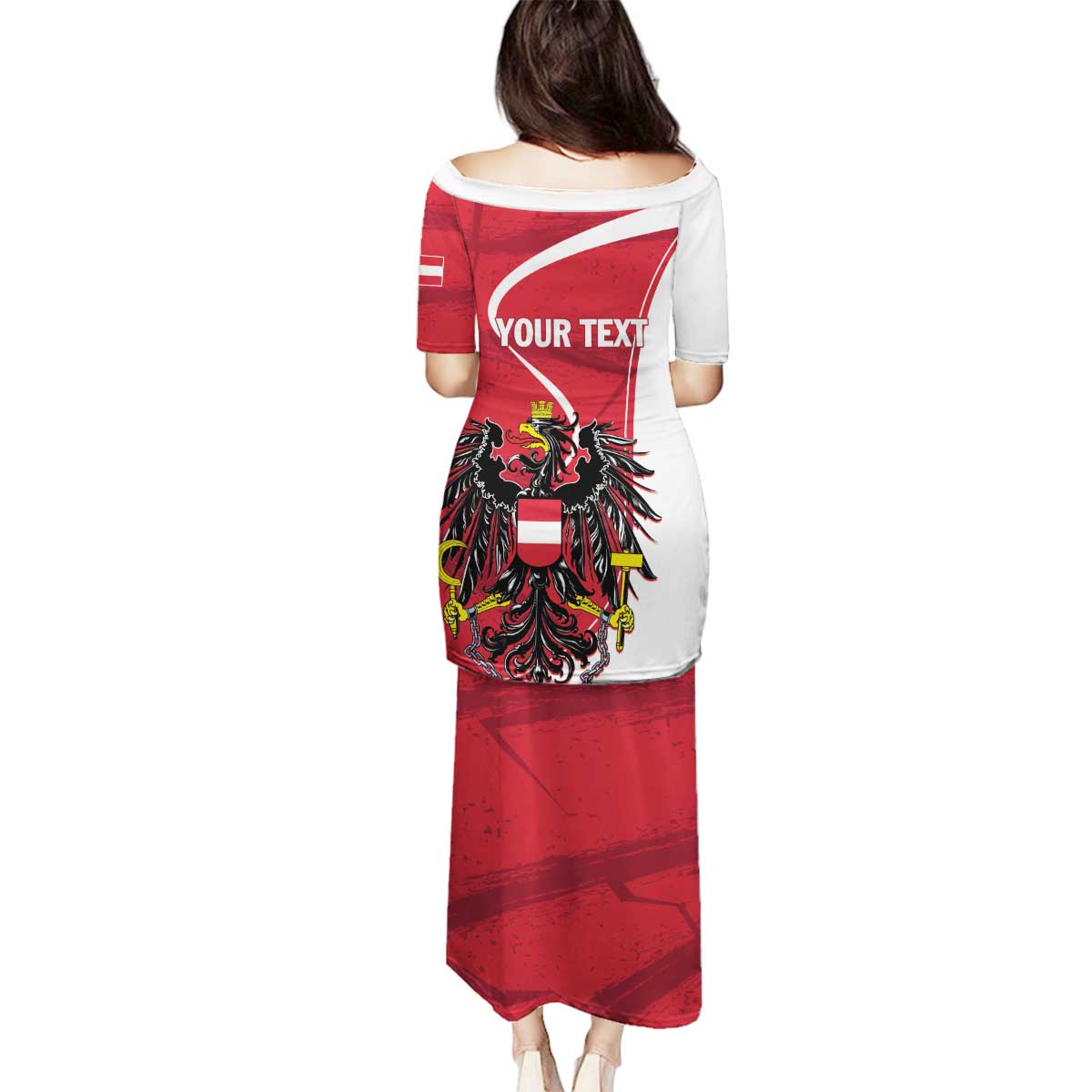 Personalized Austria National Day Family Matching Puletasi and Hawaiian Shirt Republik Osterreich Black Eagle - Wonder Print Shop