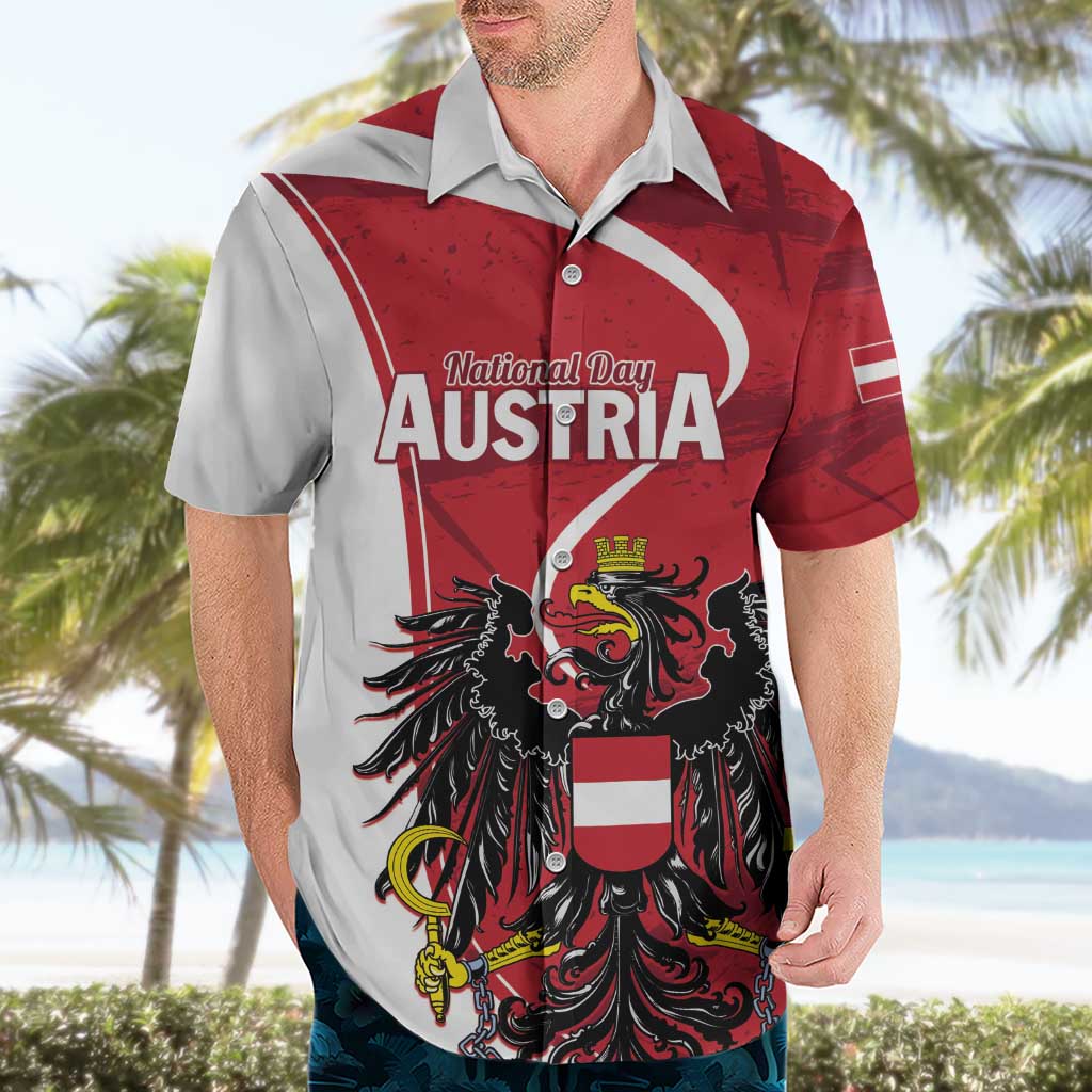 Personalized Austria National Day Hawaiian Shirt Republik Osterreich Black Eagle - Wonder Print Shop