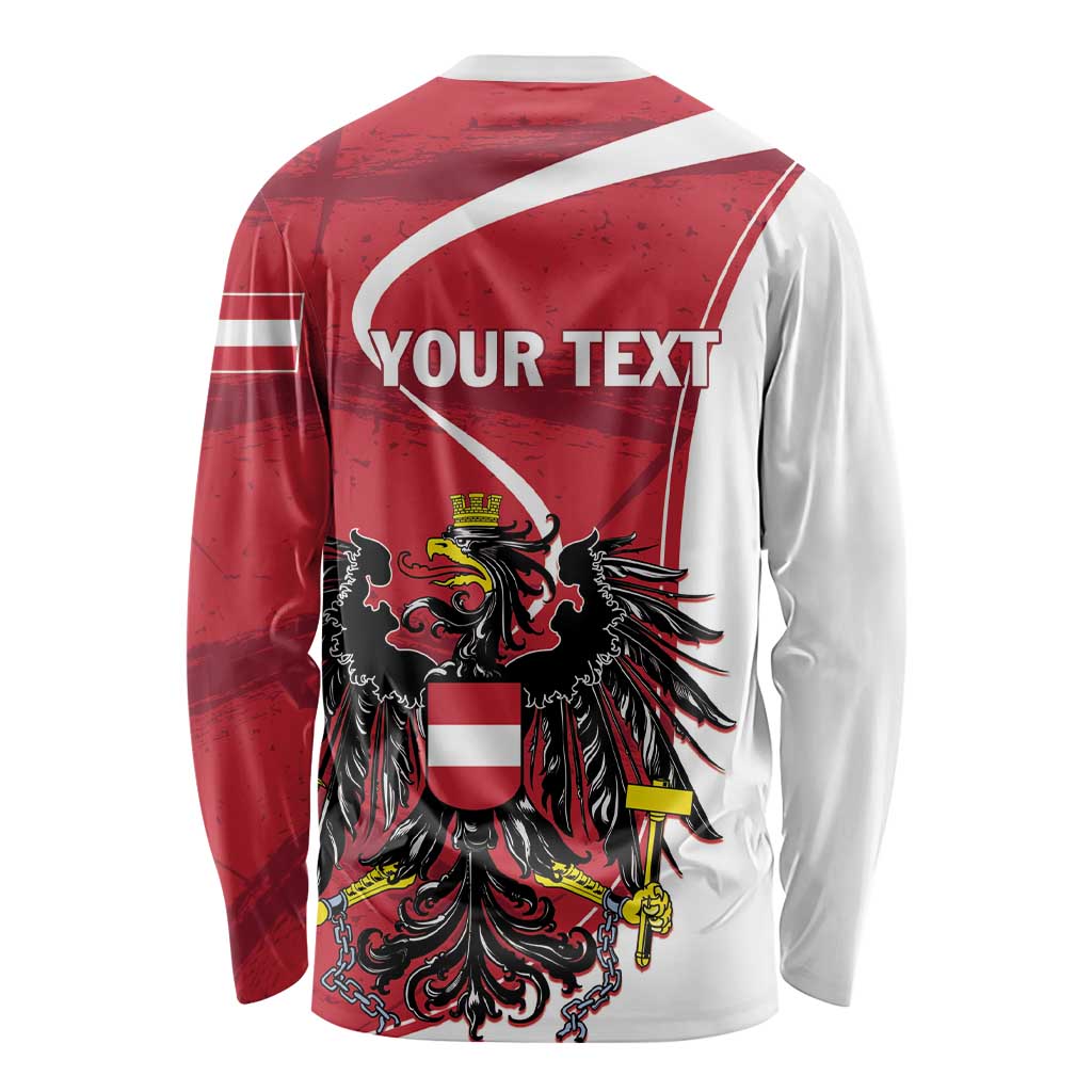 Personalized Austria National Day Long Sleeve Shirt Republik Osterreich Black Eagle - Wonder Print Shop
