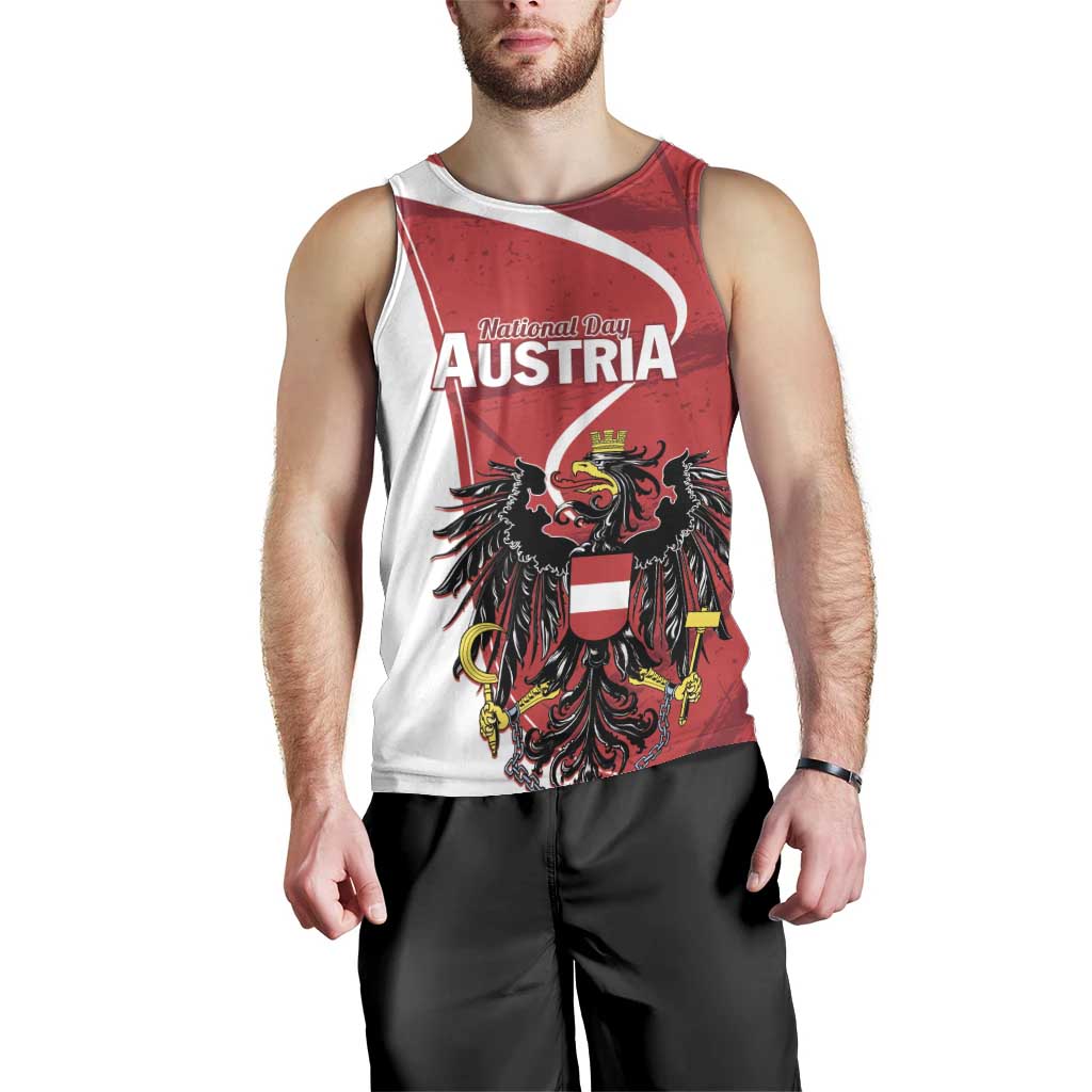 Personalized Austria National Day Men Tank Top Republik Osterreich Black Eagle - Wonder Print Shop