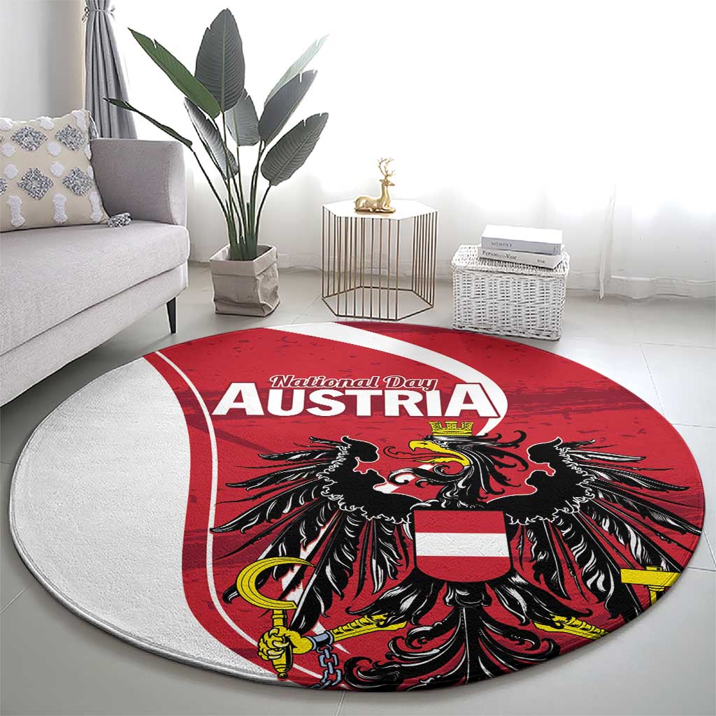 Austria National Day Round Carpet Republik Osterreich Black Eagle