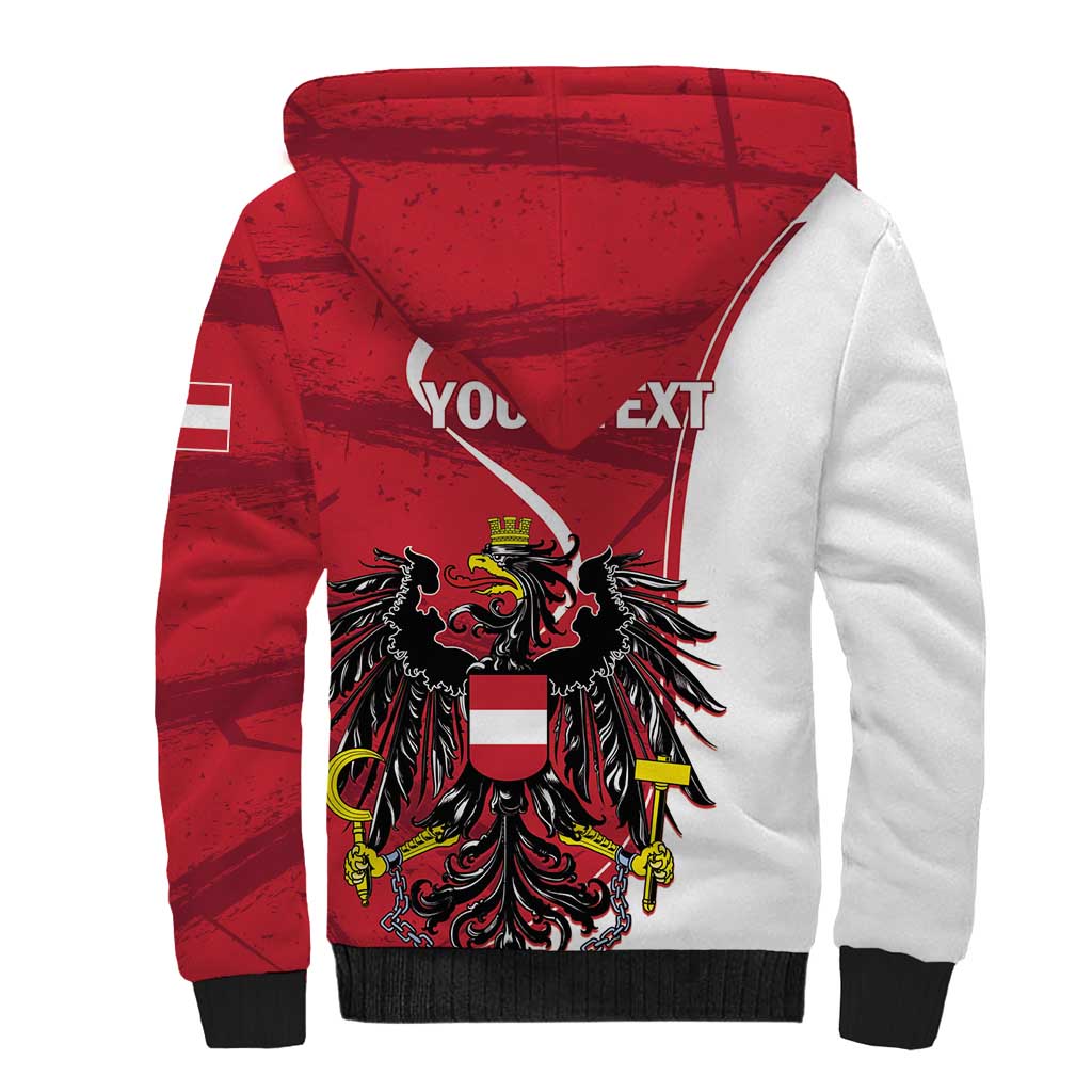 Personalized Austria National Day Sherpa Hoodie Republik Osterreich Black Eagle - Wonder Print Shop