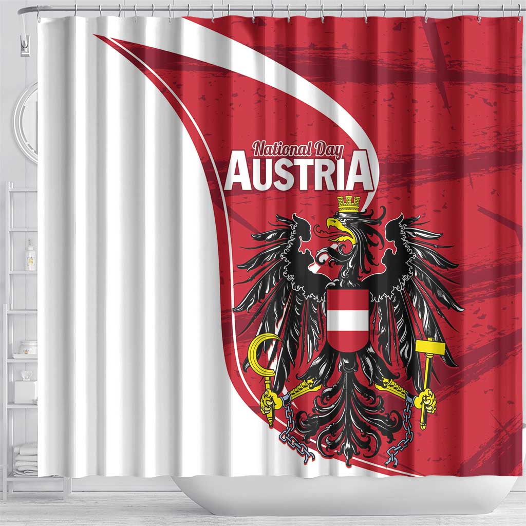 Austria National Day Shower Curtain Republik Osterreich Black Eagle