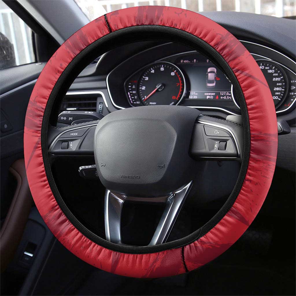 Austria National Day Steering Wheel Cover Republik Osterreich Black Eagle - Wonder Print Shop