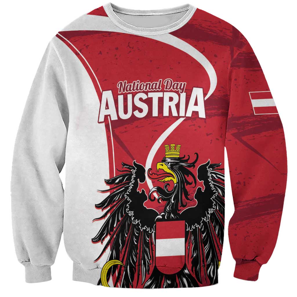Personalized Austria National Day Sweatshirt Republik Osterreich Black Eagle - Wonder Print Shop