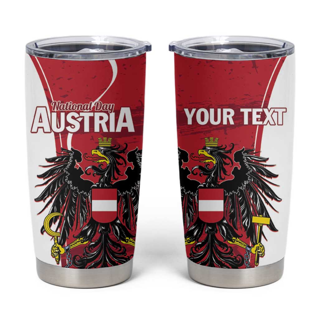 Personalized Austria National Day Tumbler Cup Republik Osterreich Black Eagle - Wonder Print Shop