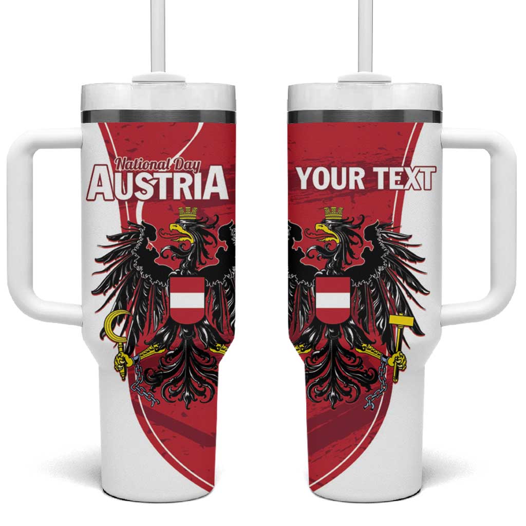 Personalized Austria National Day Tumbler With Handle Republik Osterreich Black Eagle - Wonder Print Shop