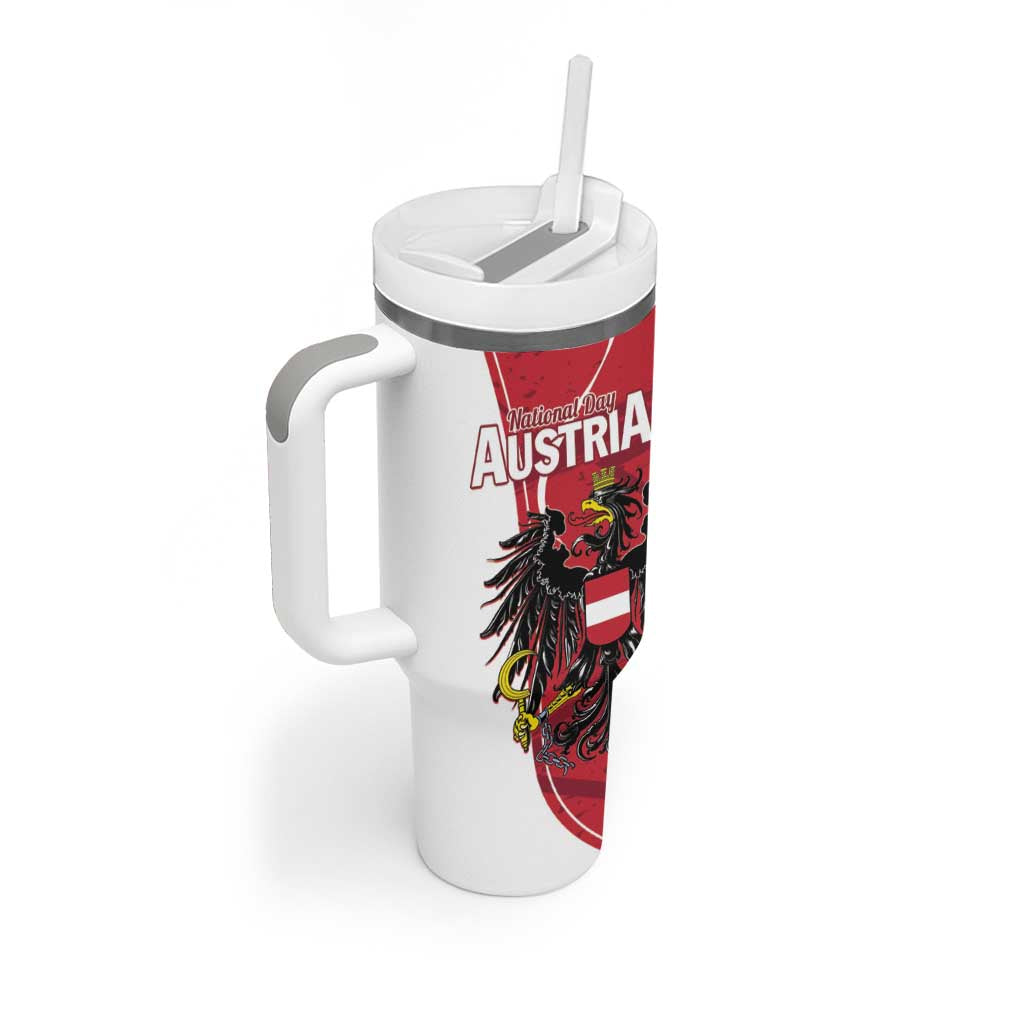 Personalized Austria National Day Tumbler With Handle Republik Osterreich Black Eagle - Wonder Print Shop