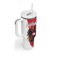 Personalized Austria National Day Tumbler With Handle Republik Osterreich Black Eagle - Wonder Print Shop