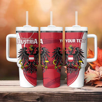 Personalized Austria National Day Tumbler With Handle Republik Osterreich Black Eagle - Wonder Print Shop