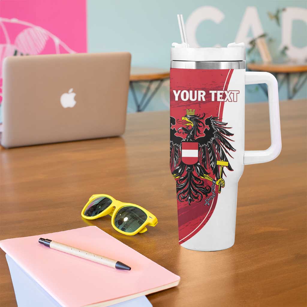 Personalized Austria National Day Tumbler With Handle Republik Osterreich Black Eagle - Wonder Print Shop