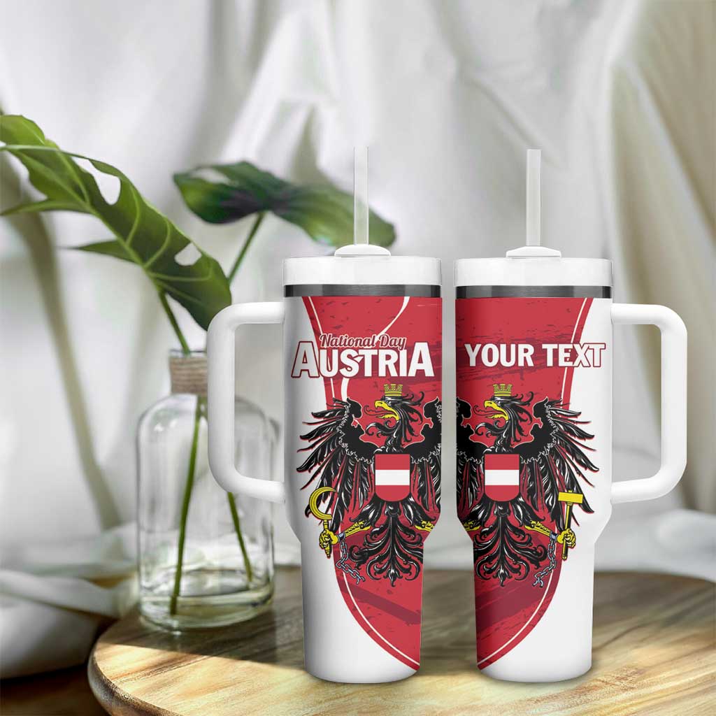 Personalized Austria National Day Tumbler With Handle Republik Osterreich Black Eagle - Wonder Print Shop
