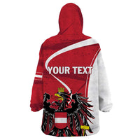 Personalized Austria National Day Wearable Blanket Hoodie Republik Osterreich Black Eagle - Wonder Print Shop